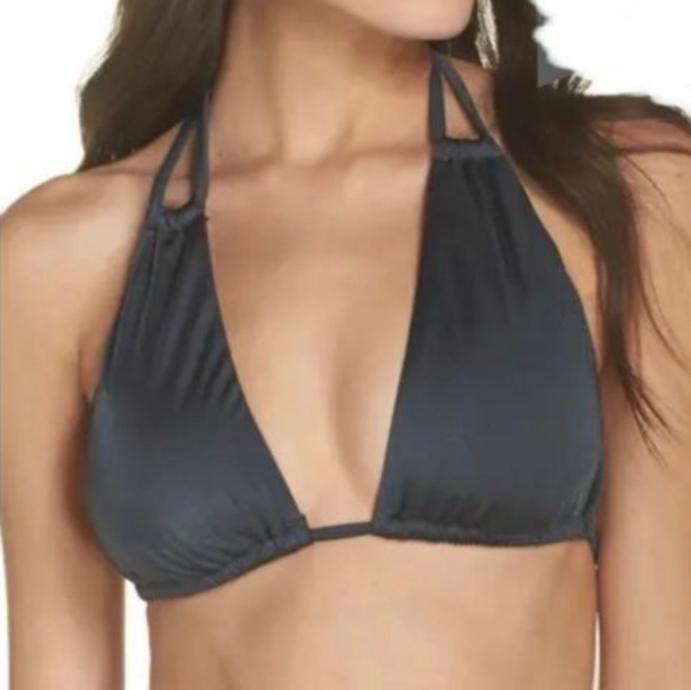NWT LEITH Every Way Convertible Bikini Top Grey Turbulence Made in USA Size S